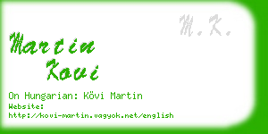 martin kovi business card