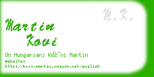 martin kovi business card